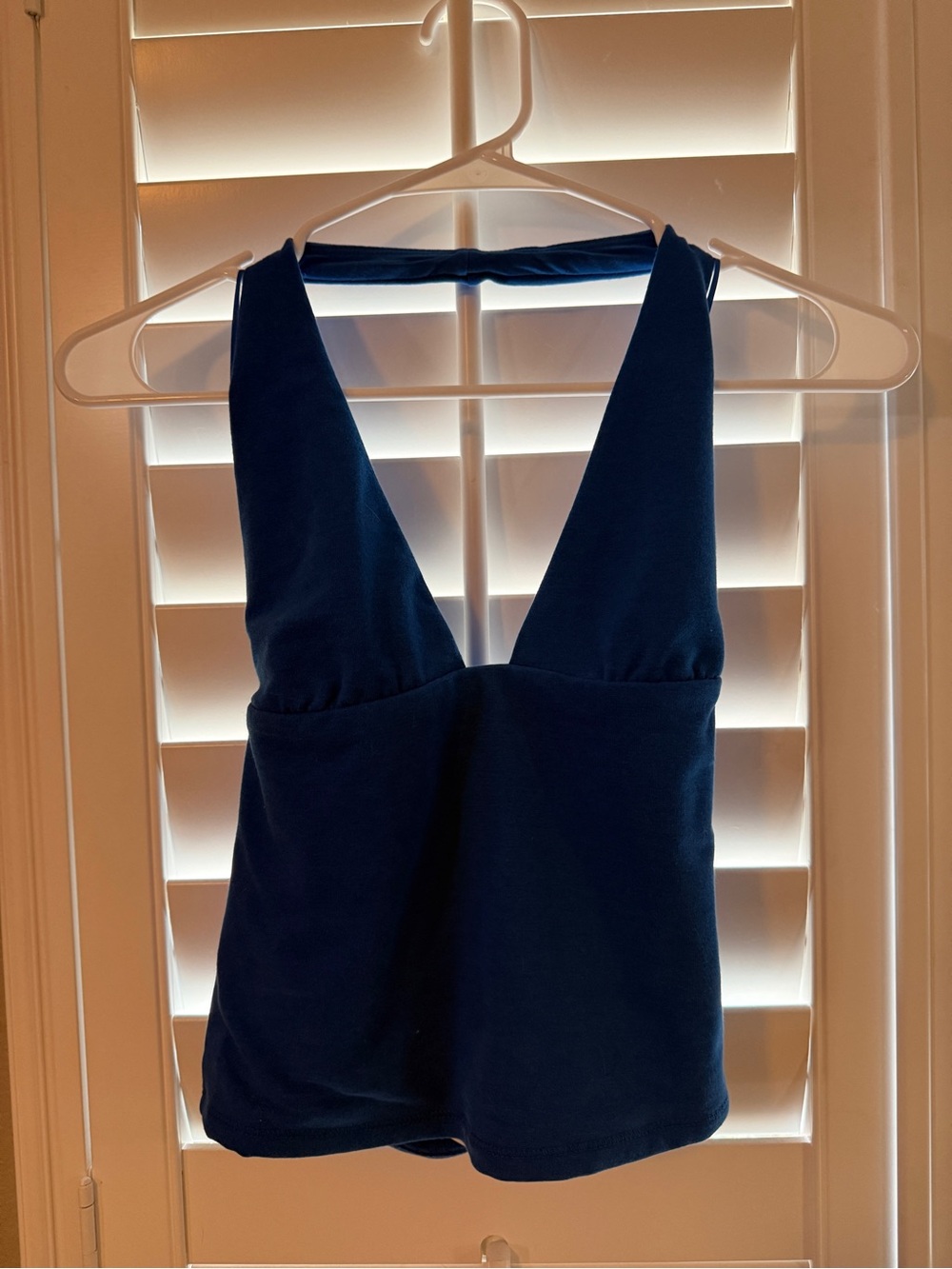 Garage Deep Blue Plunge V-Neck Camisole